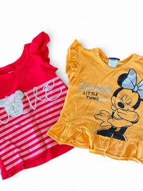 Disney Girls' Minnie Mouse Graphic Ruffle Tees 2T